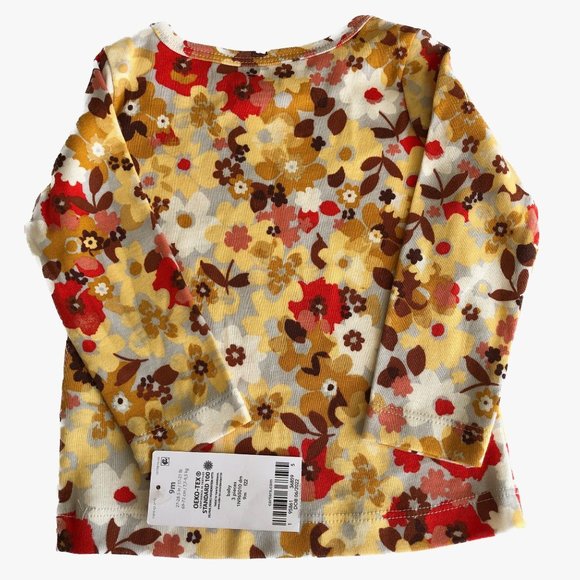 Carter's Baby Girls Long Sleeves Shirt Flowers Leaves Fall Colors Size 9 M - Picture 2 of 8